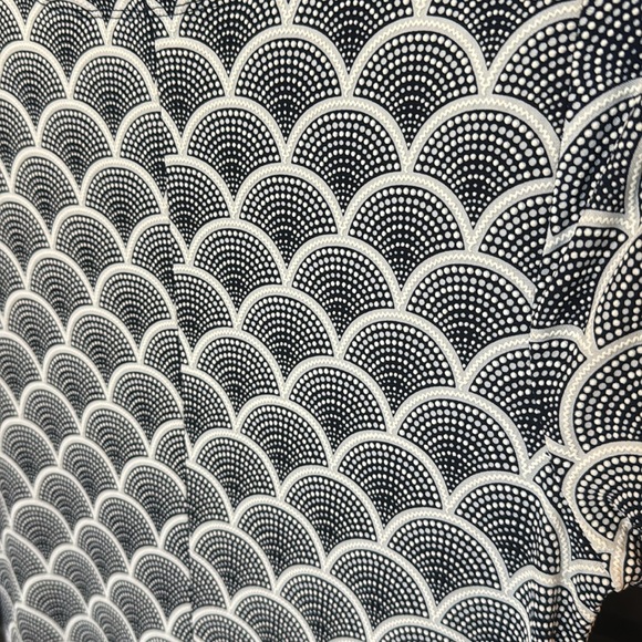 Navy Patterned Shift Dress - Picture 3 of 5